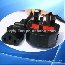 power cord /Power supply 2 pin to 3 pin plug uk plug adapter with fuse CE european to uk plug
